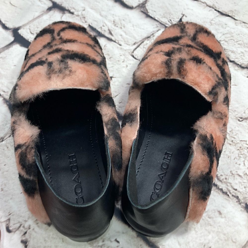 COACH HOLLY Smoking Slipper/Loafer Plush Shearling & Leather Women’s 9 NiB - Picture 9 of 16